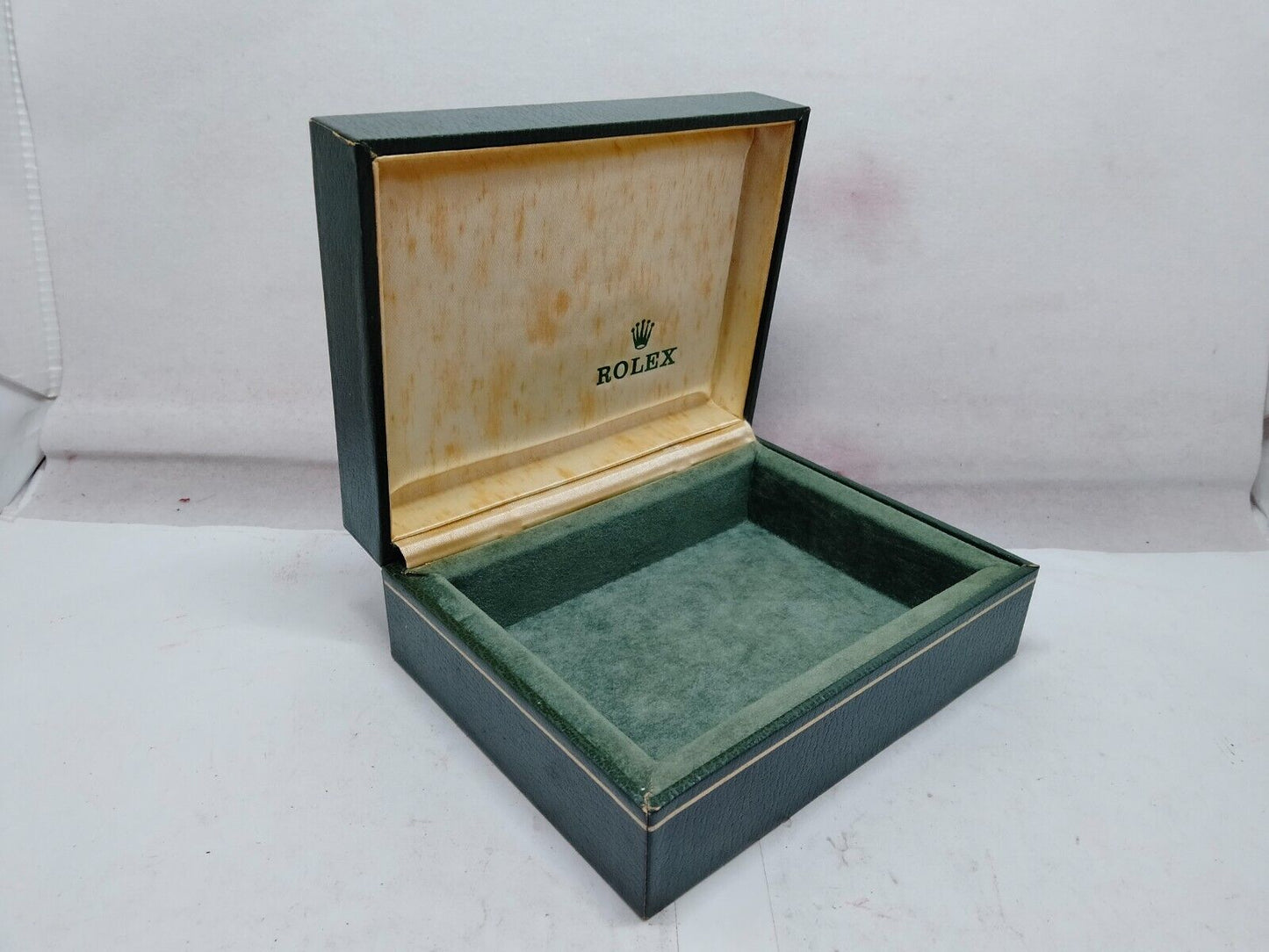 VINTAGE GENUINE ROLEX watch box case 11.00.91 Green wood no inner 231203007y2S