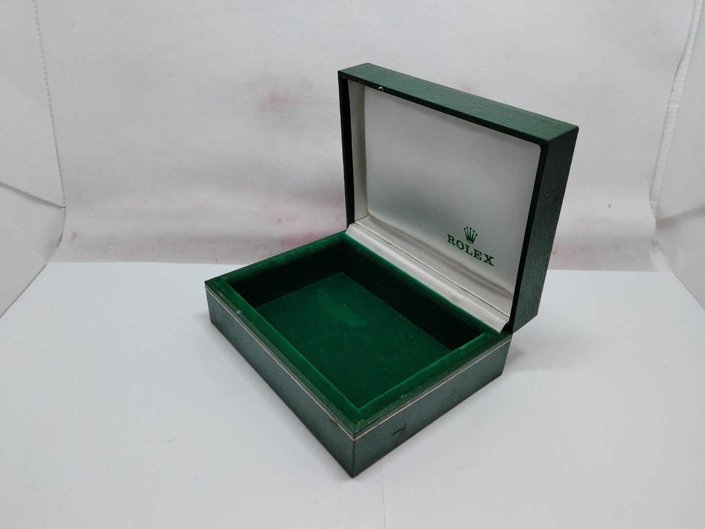 GENUINE ROLEX Green watch box case 11.00.2 wood leather no inner 230625002yS