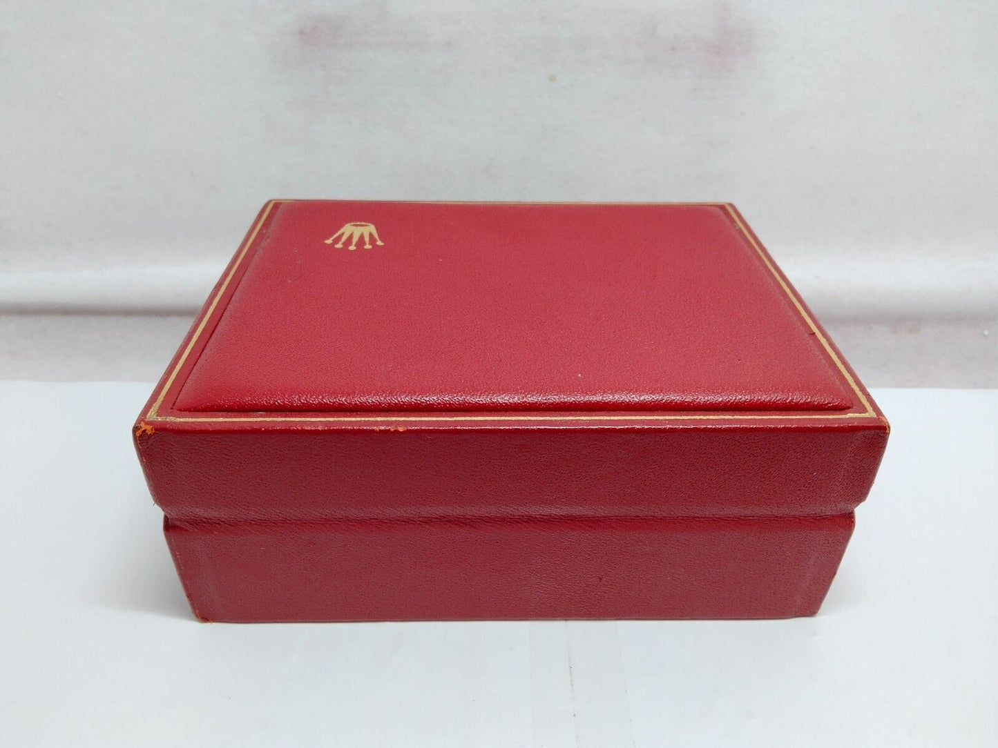 VINTAGE GENUINE ROLEX Red watch box case 14.00.08 wood leather 230804005eS