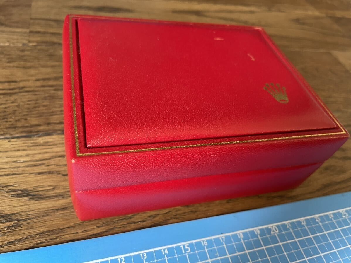 VINTAGE GENUINE ROLEX watch box case 14.00.08 Red wood leather 231214007yS