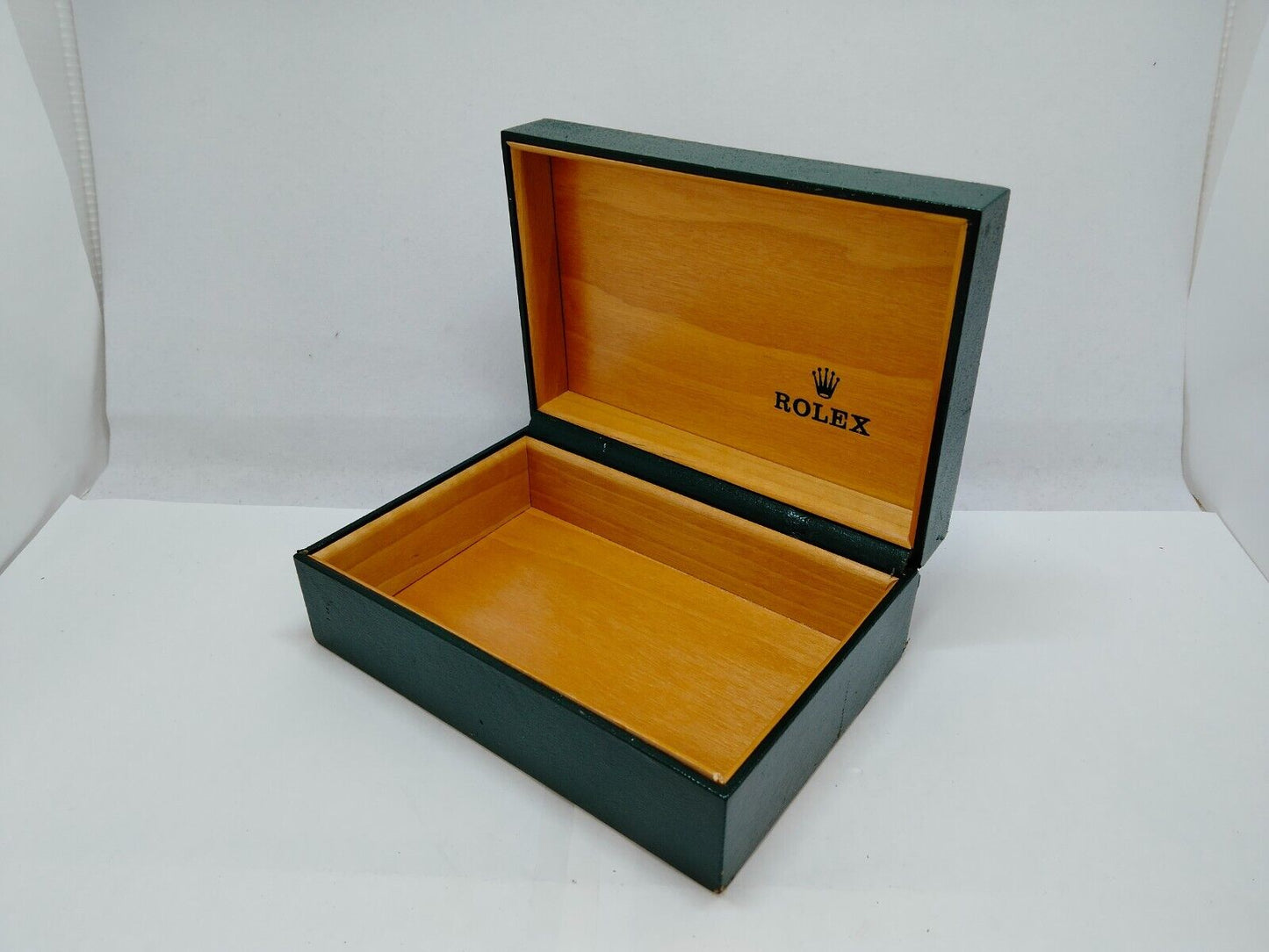 VINTAGE GENUINE ROLEX Green Watch Box 68.00.88 wood leather 0716002y14S