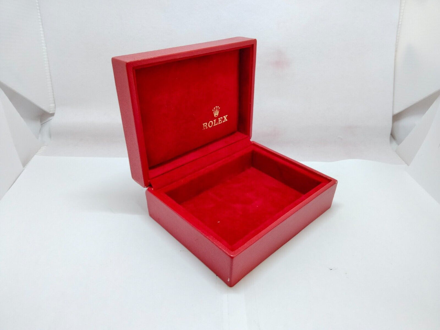 VINTAGE GENUINE ROLEX watch box case  no inner cushion red 14.00.08 1120011y4S