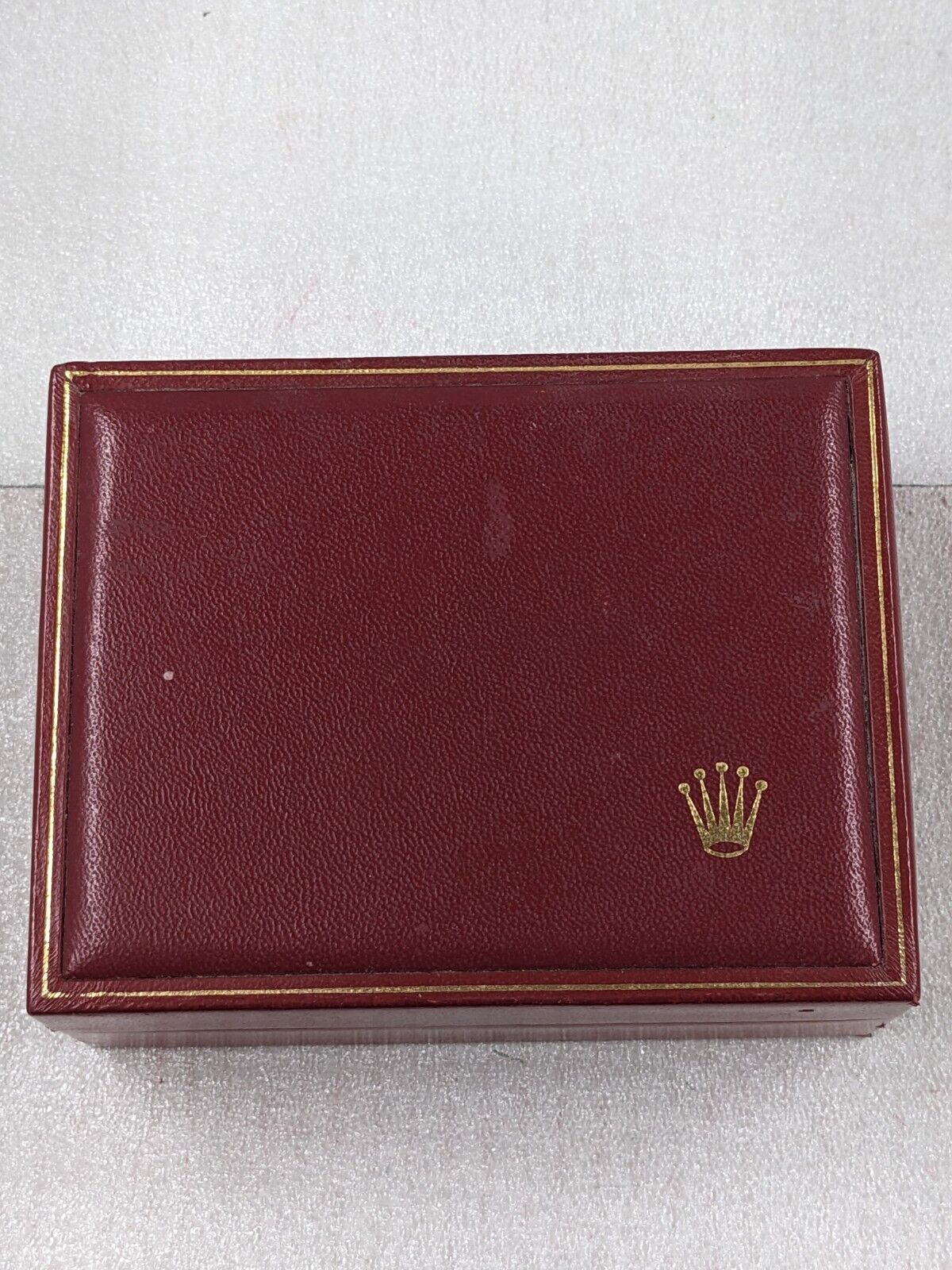 VINTAGE GENUINE ROLEX Red watch box case 14.00.08 wood no inner 231125004y4S