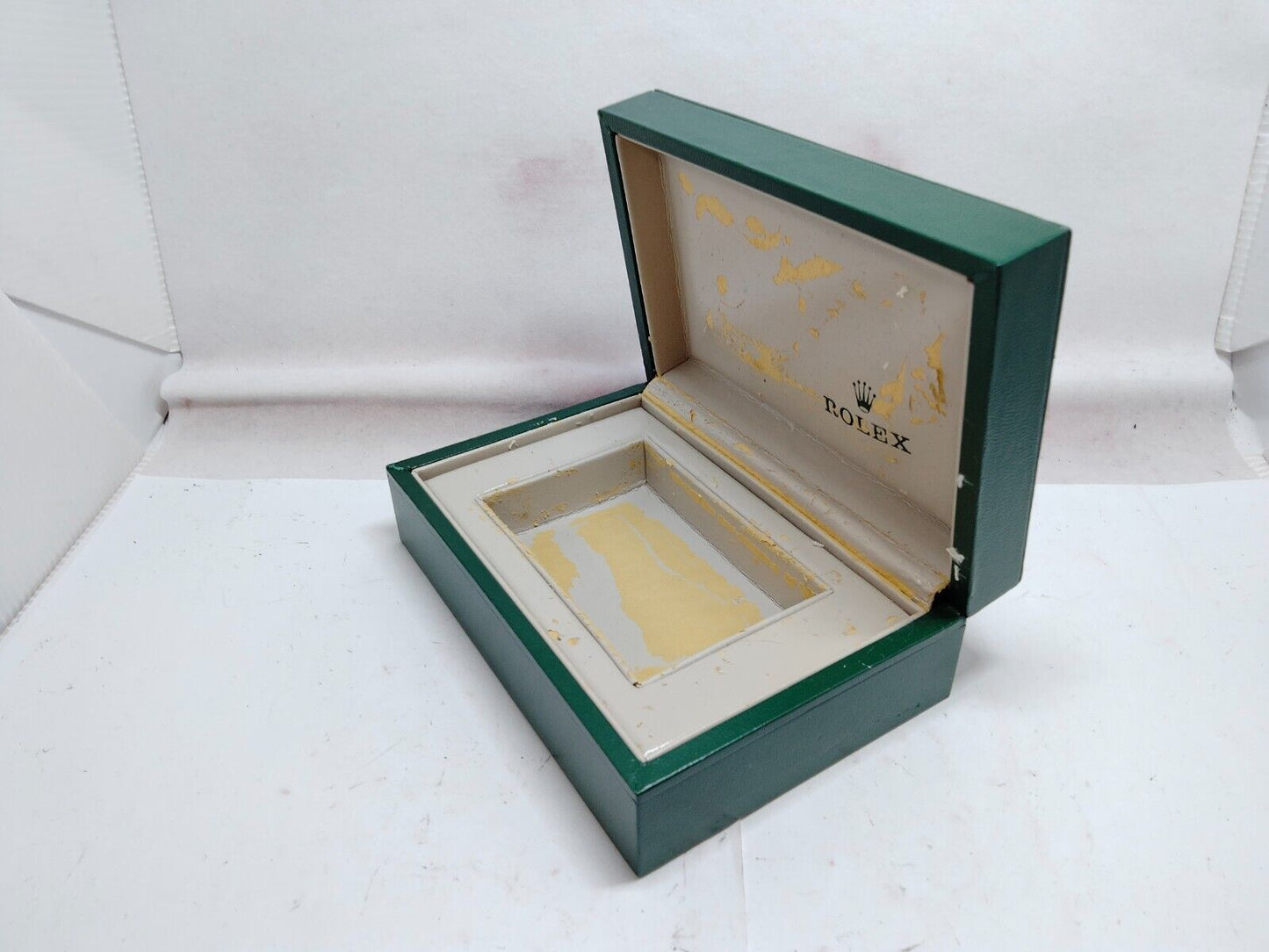 VINTAGE GENUINE ROLEX Green watch box case 68.00.06 wood leather 230701001y2S