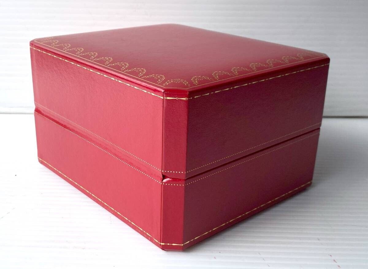 VINTAGE GENUINE Cartier Red COWA watch box case booklet wood white 231114001yS