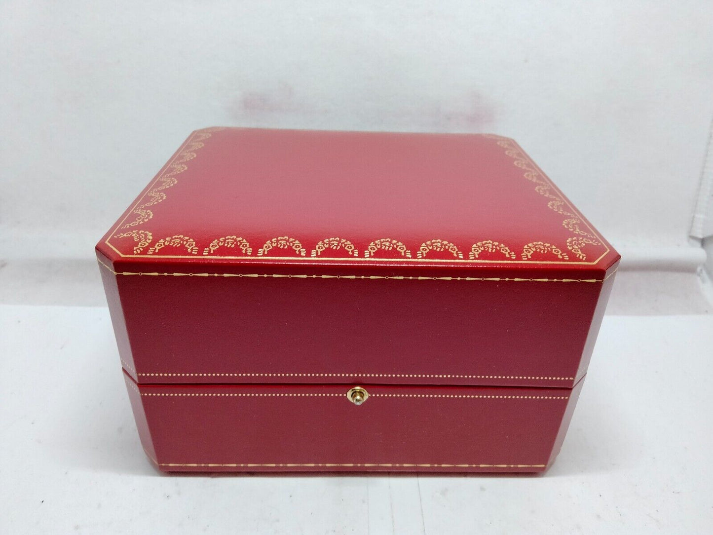 VINTAGE GENUINE Cartier Red COWA 1018 watch box case wood leather 230901004yS