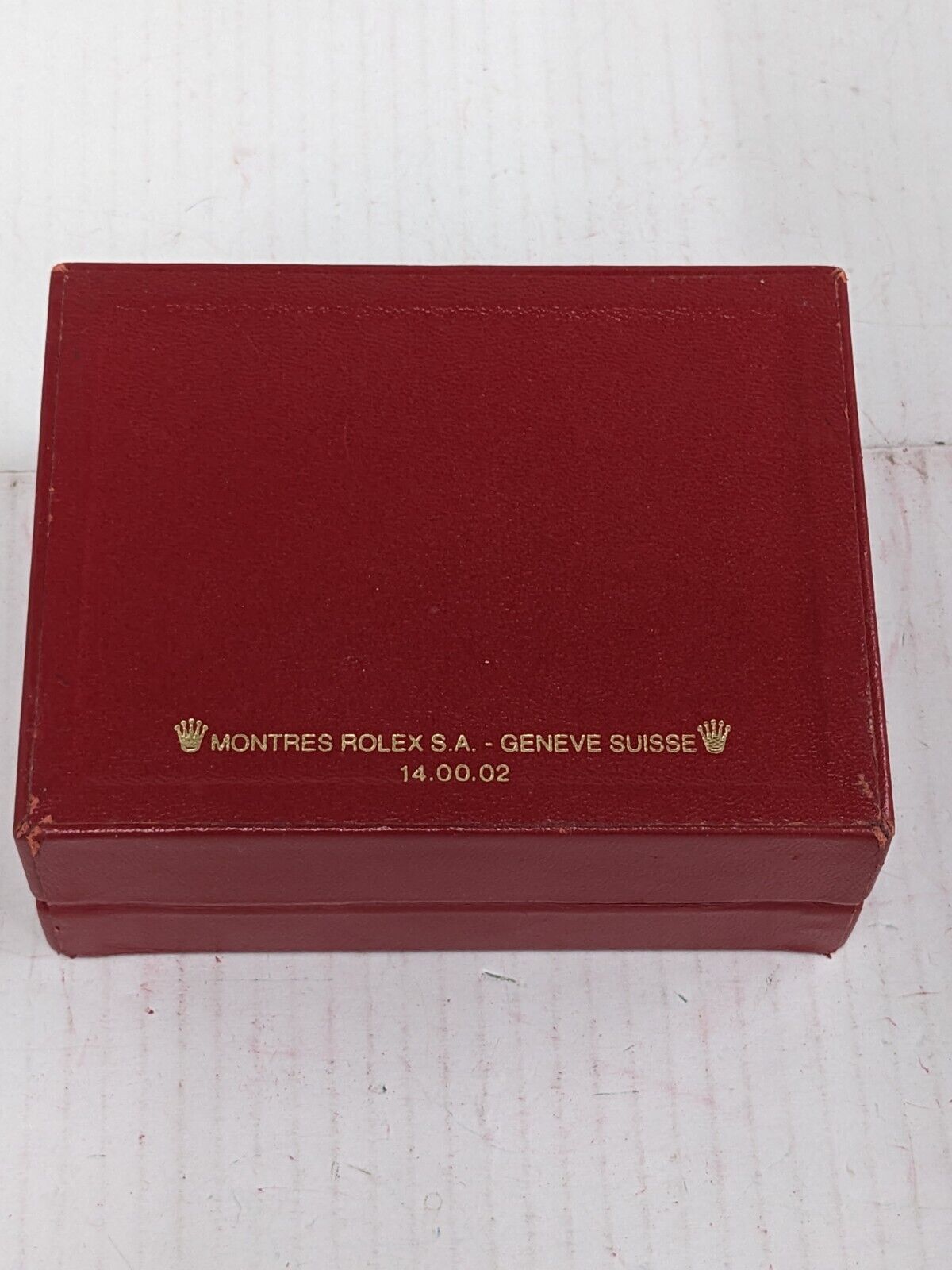 VINTAGE GENUINE ROLEX Red watch box case 14.00.02 no inner wood 231008012yS