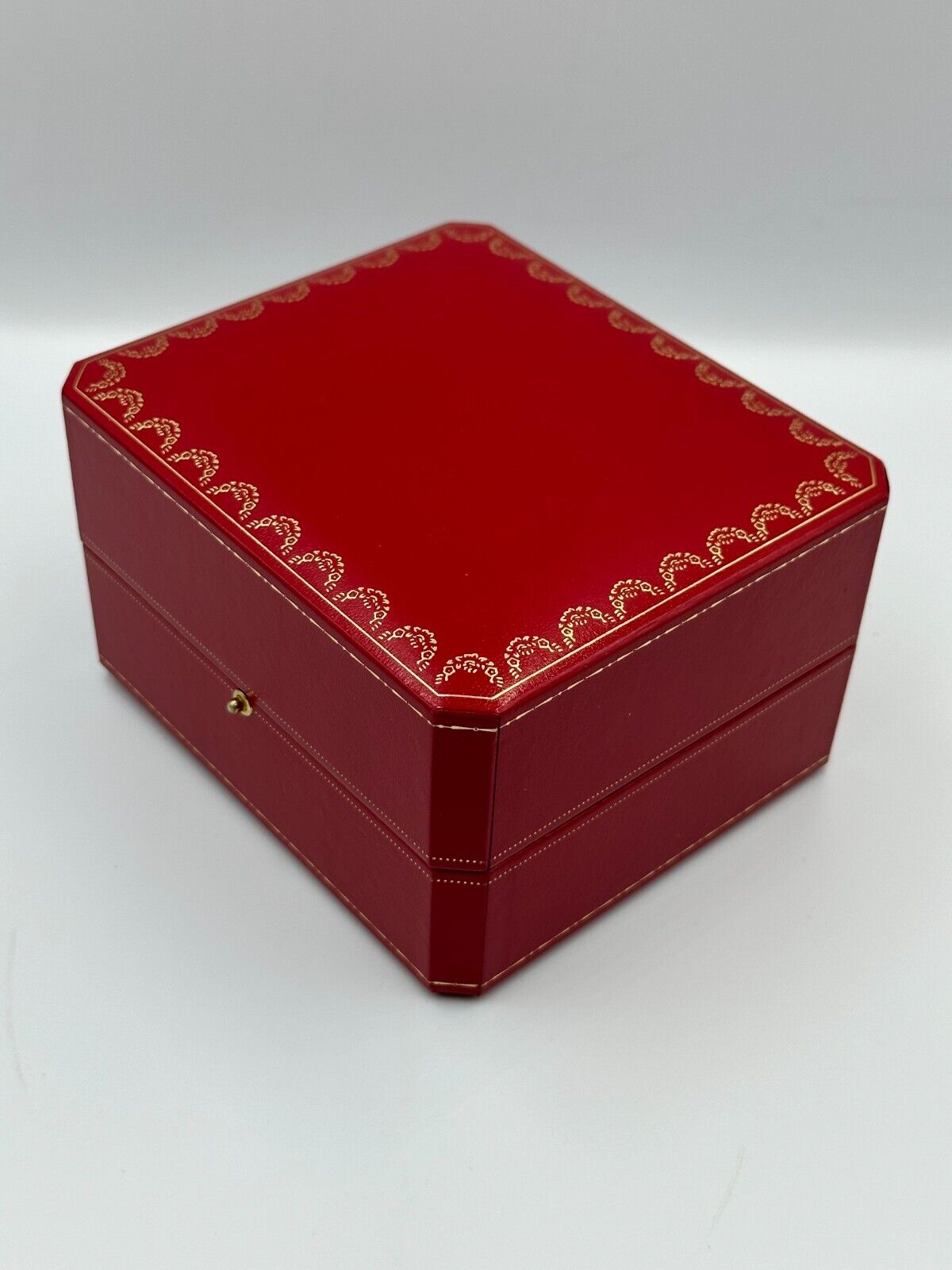 VINTAGE GENUINE Cartier Red watch box case wood leather white 240127001yA