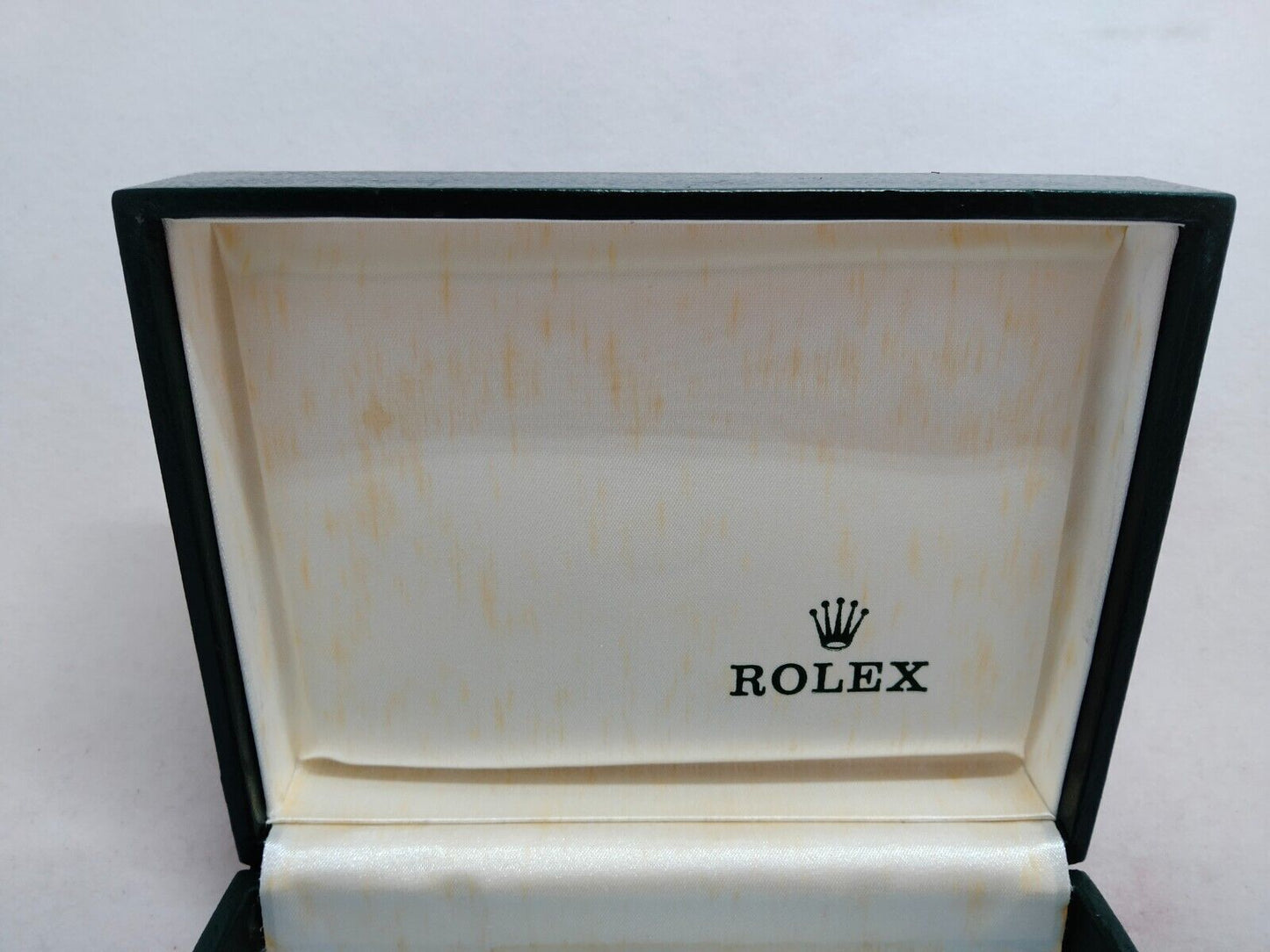 VINTAGE GENUINE ROLEX Green watch box case 11.00.01 sin cojín interior...