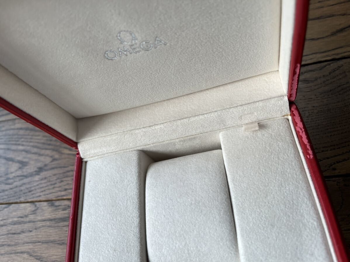 VINTAGE GENUINE OMEGA Speedmaster Seamaster watch box case Red wood 231206001yS