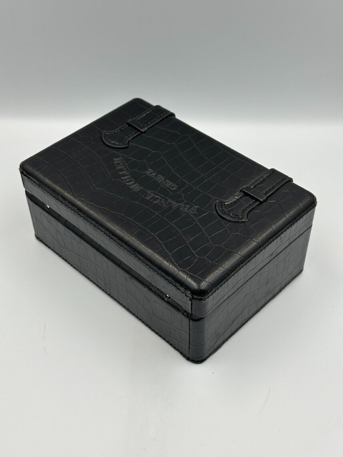 VINTAGE GENUINE FRANCK MULLER Black watch box case wood leather 240223004y3A