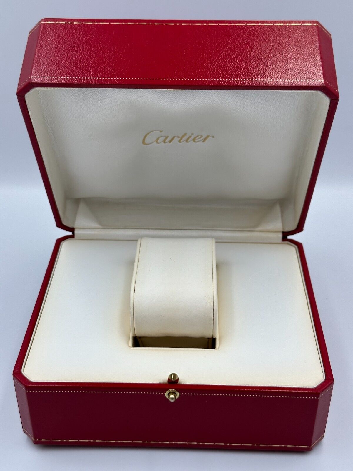 VINTAGE GENUINE Cartier Red watch box case wood leather white 240127001yA