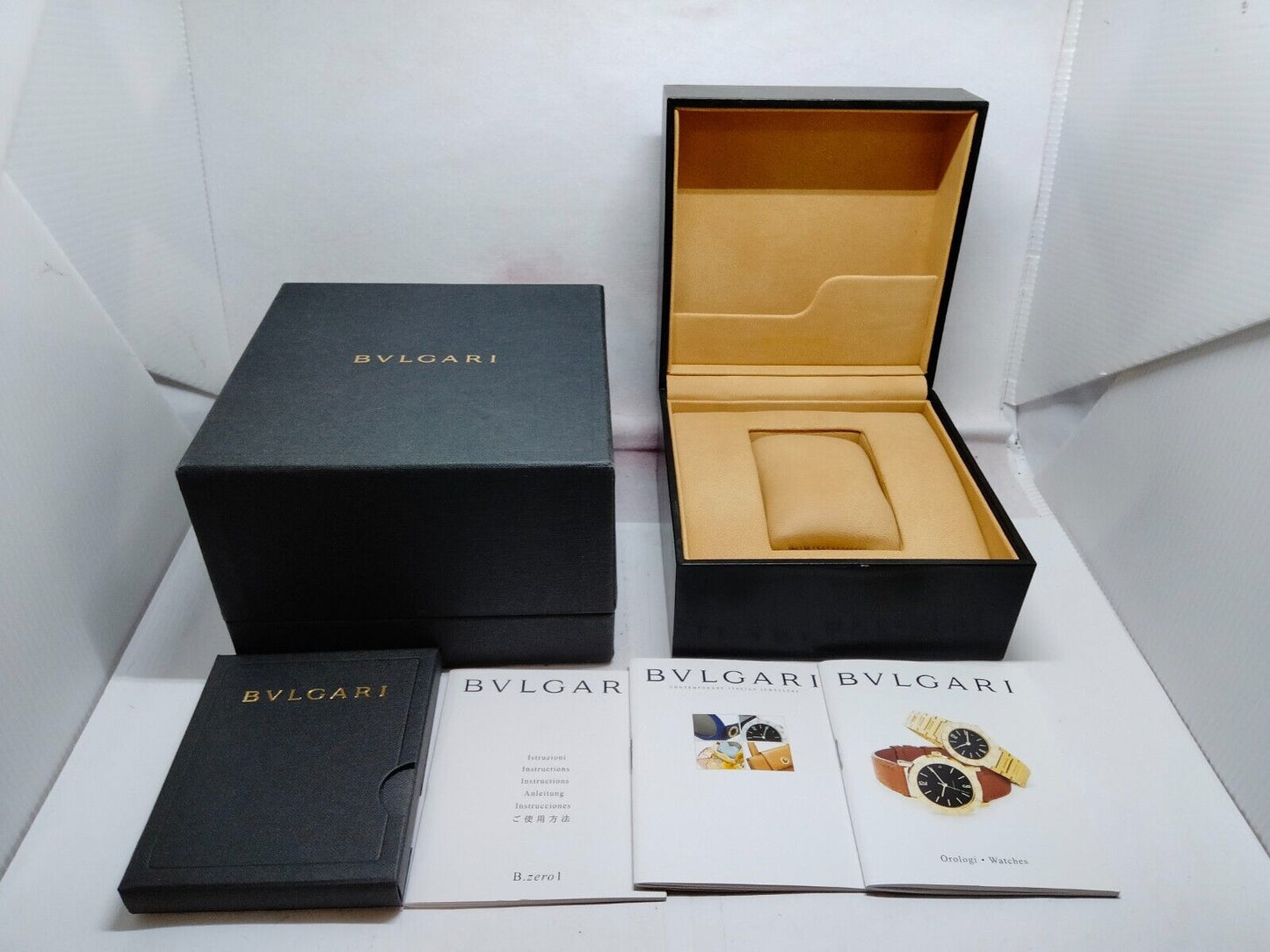 VINTAGE GENUINE BVLGARI watch box case booklet warranty guarantee 230902008yS