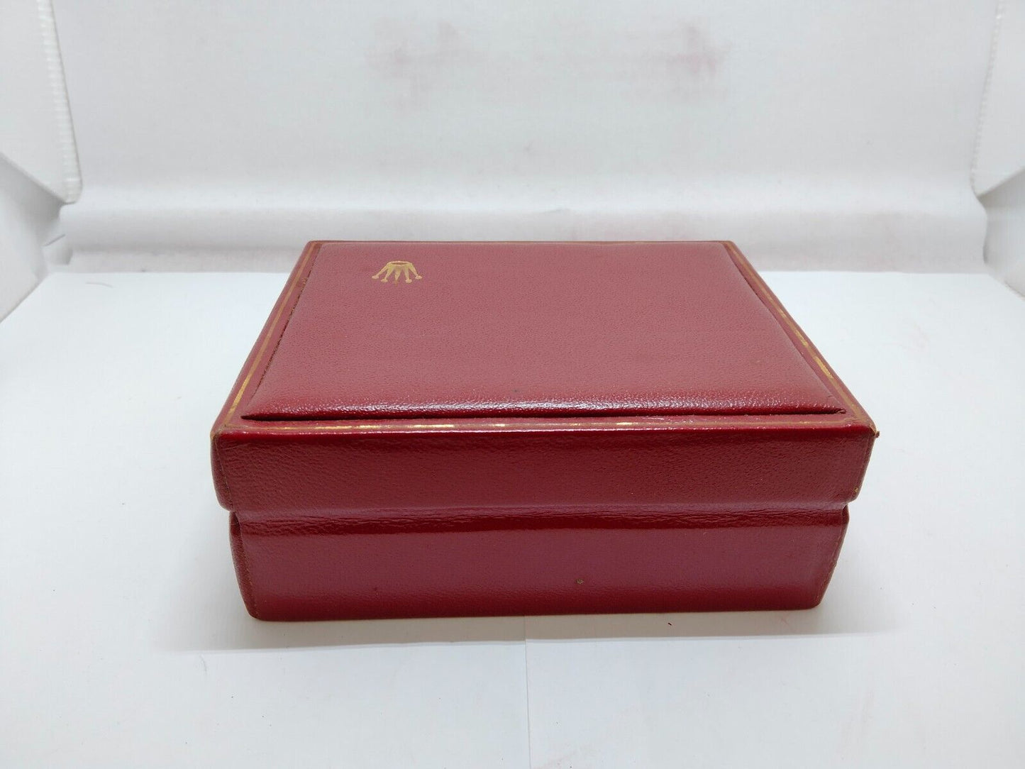 VINATAGE GENUINE ROLEX watch box case red wood leather 14.00.08 1021003y1S