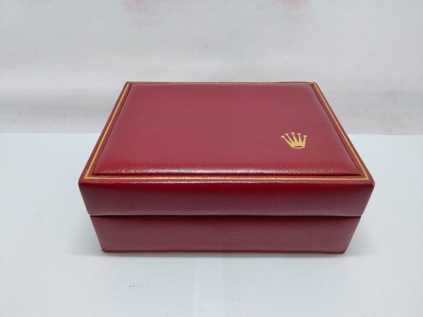 VINTAGE GENUINE ROLEX watch box case 14.00.08 red leather wood 1118001y4S