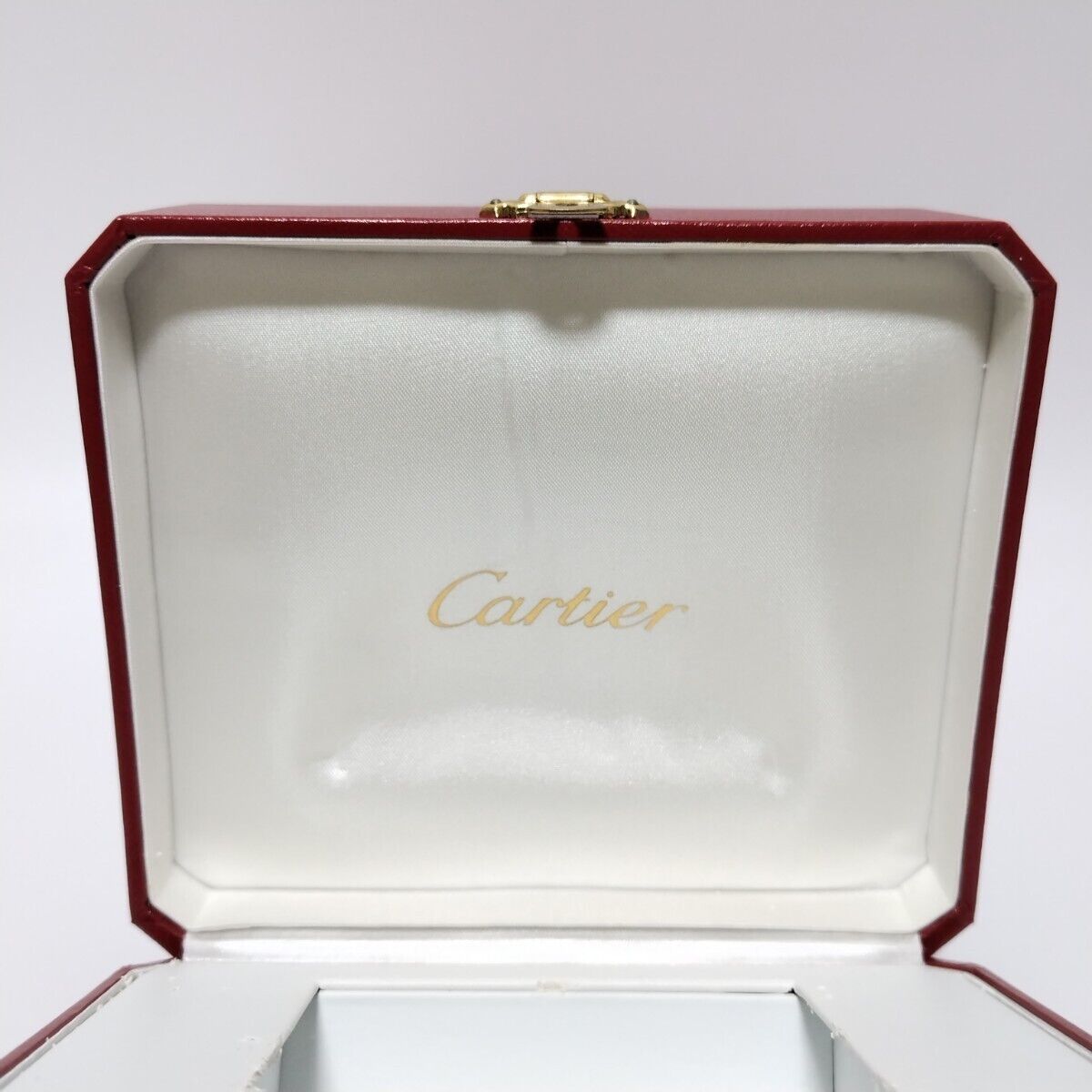 VINTAGE GENUINE CARTIER watch box case Red wood leather white 231101002yS