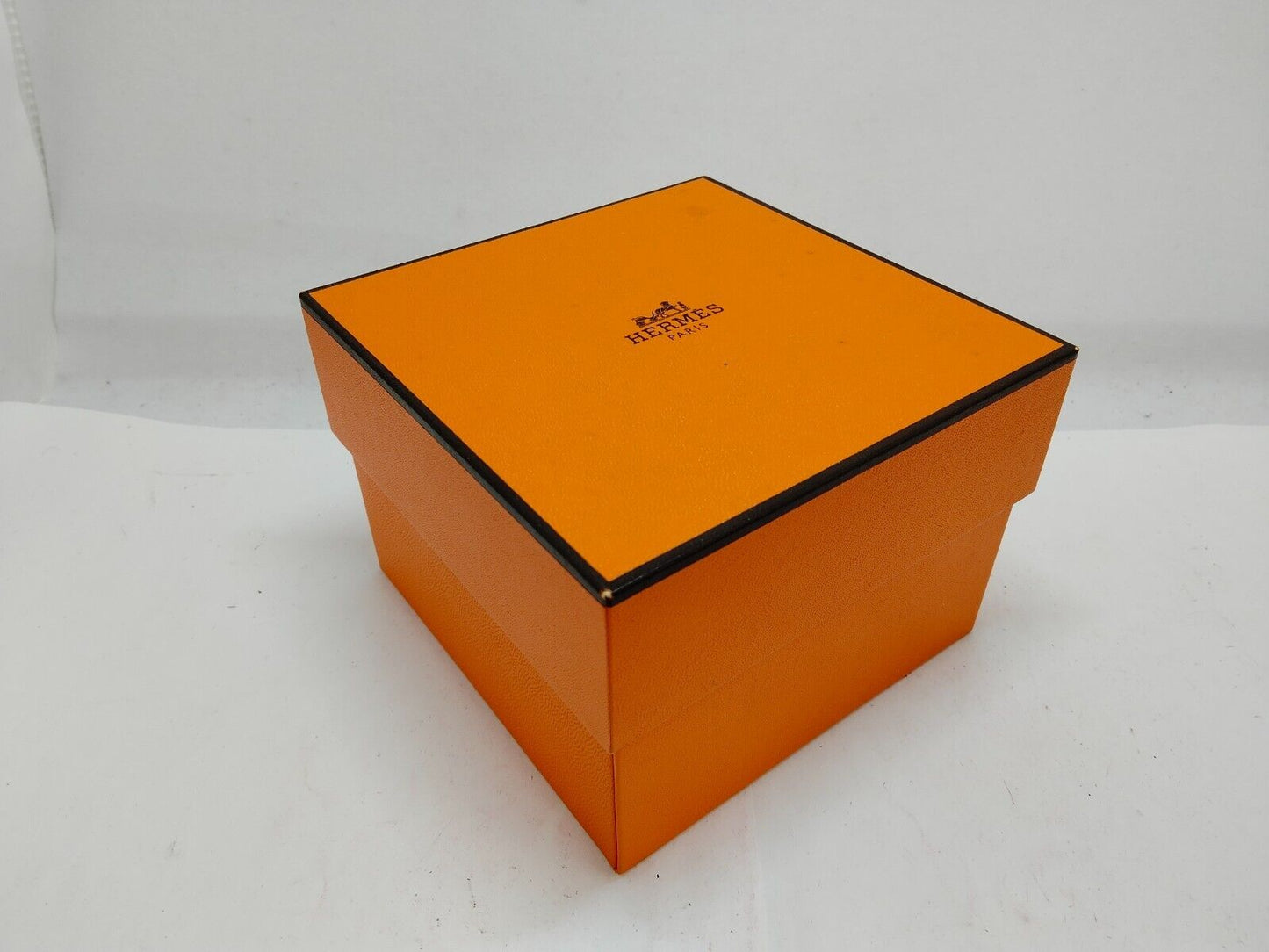 VINTAGE GENUINE HERMES watch box case 2set orange wood leather 0612005y4S