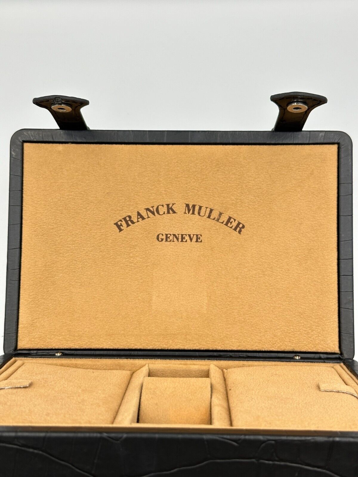 VINTAGE GENUINE FRANCK MULLER Black watch box case wood leather 240223004y5A