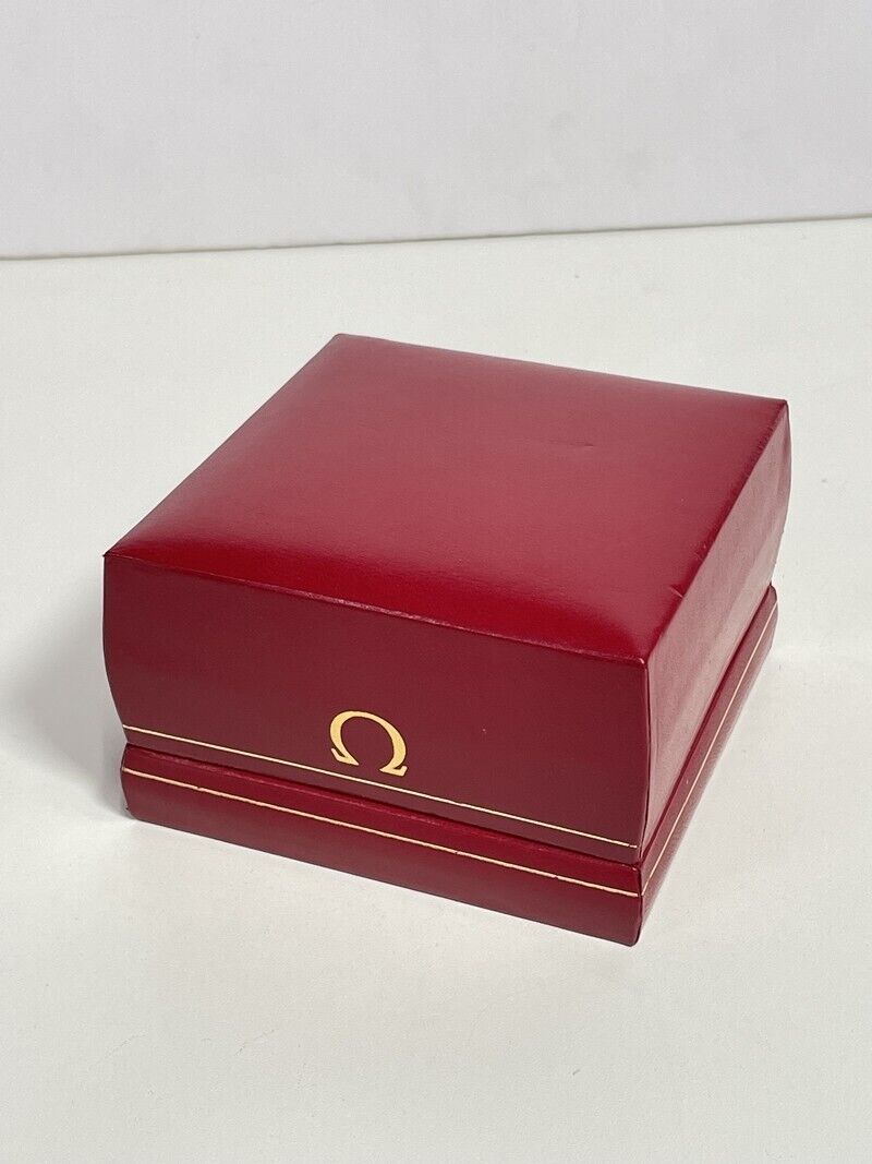 VINTAGE GENUINE OMEGA Red watch box case wood leather  231213009yS