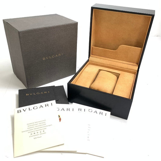 VINTAGE GENUINE BVLGARI watch box case black warranty guarantee wood 231015006yS