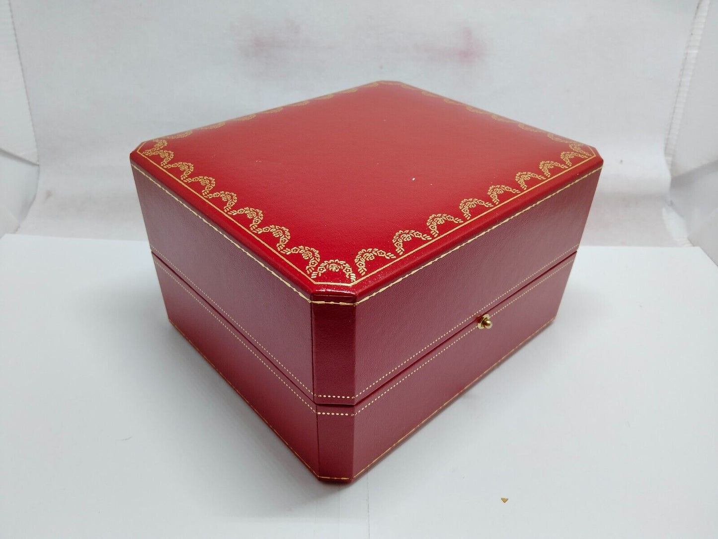 VINTAGE GENUINE CARTIER CO1018 watch box case red wood booklet 230627001yS