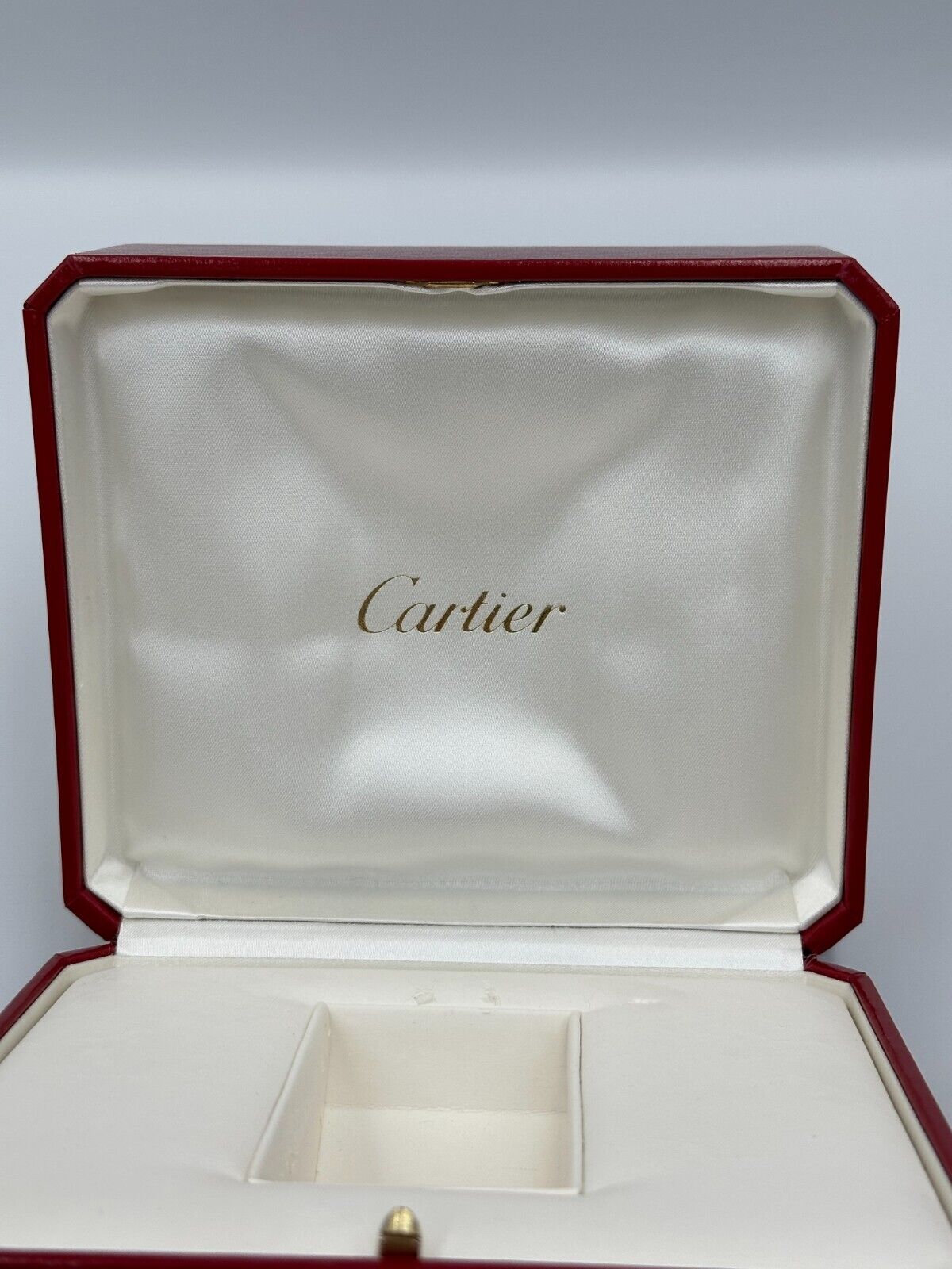 VINTAGE GENUINE CARTIER Red watch box case wood leather Booklet 240227010yA