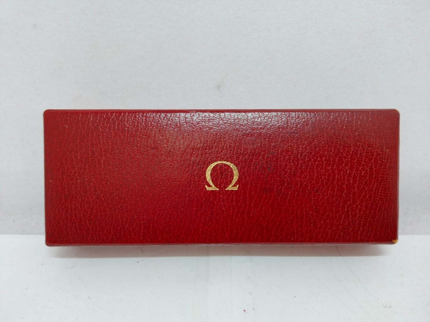 VINTAGE GENUINE OMEGA watch box case red leather 0714001yS