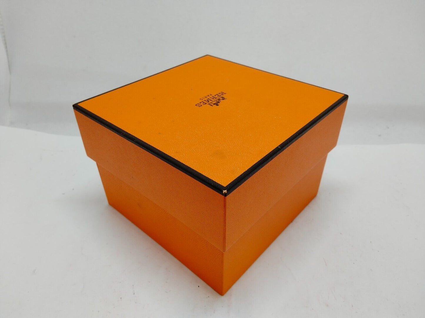 VINTAGE GENUINE HERMES watch box case 2set orange wood leather 0612005y4S