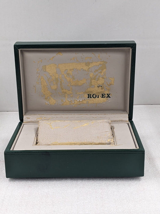 VINTAGE GENUINE ROLEX Green watch box case 68.00.2 leather wood 231109004y3S