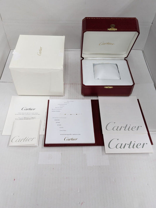 VINTAGE GENUINE CARTIER Red watch box case  wood leather booklet 231009001yS