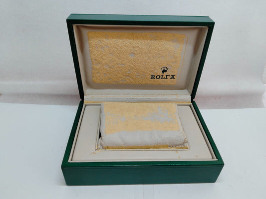 VINTAGE GENUINE ROLEX Green watch box case 68.00.2 wood leather 230808008yS