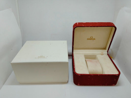 VINTAGE GENUINE OMEGA Speedmaster Seamaster Red Watch Box Case 0825001y2S