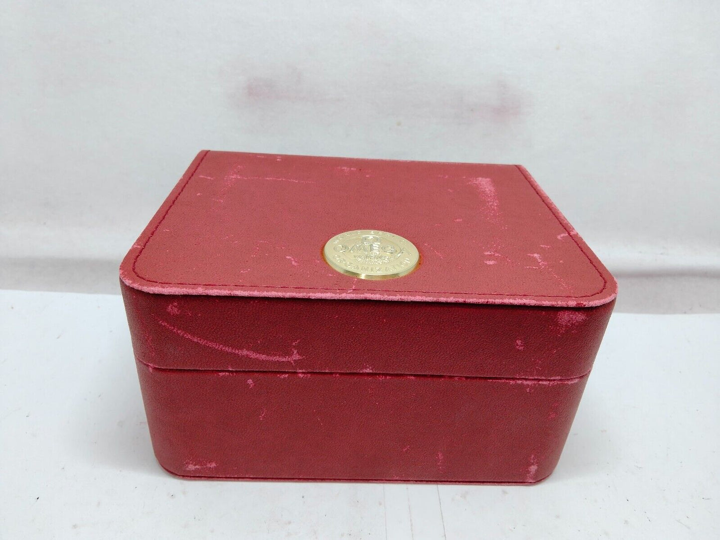 VINTAGE OMEGA Seamaster Speedmaster watch box case red booklet wood 230903012yS