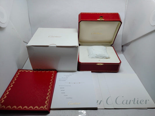 VINTAGE GENUINE CARTIER watch box case red wood leather DVD white 231113020mS