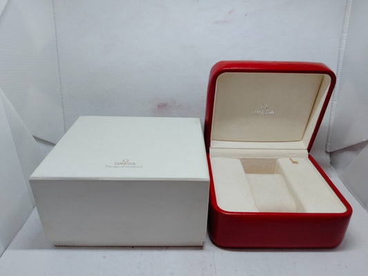 VINTAGE GENUINE OMEGA Seamaster Speedmaster watch box case red wood 230712002y2S