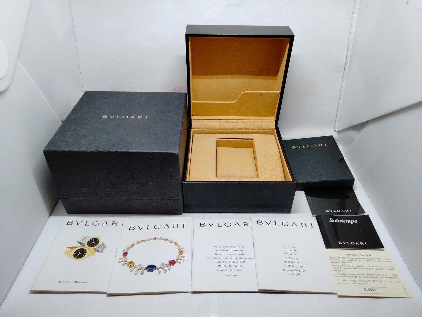 VINTAGE GENUINE BVLGARI watch box case booklet warranty guarantee 230716012yS