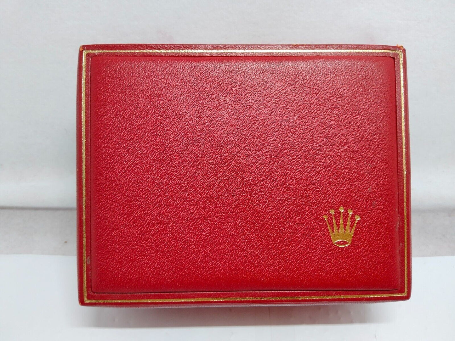 VINTAGE GENUINE ROLEX Red watch box case 14.00.08 wood leather 230804005eS