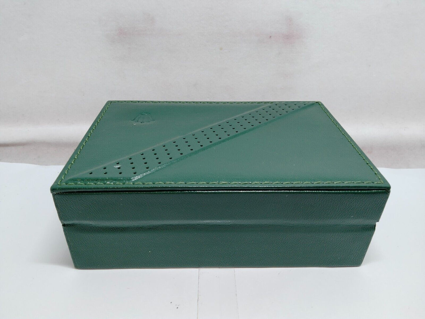 VINTAGE GENUINE ROLEX Green watch box case 68.00.06 wood leather 230705001y1S