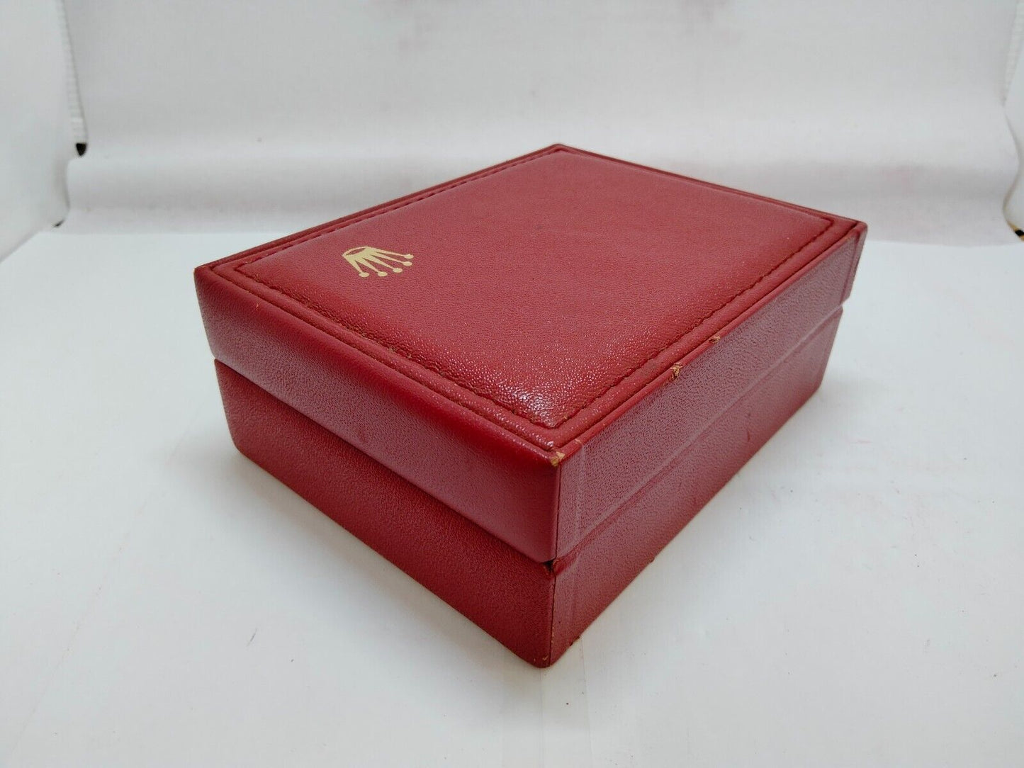 VINTAGE GENUINE ROLEX watch box case 14.00.71 leather wood red 1010002y3S