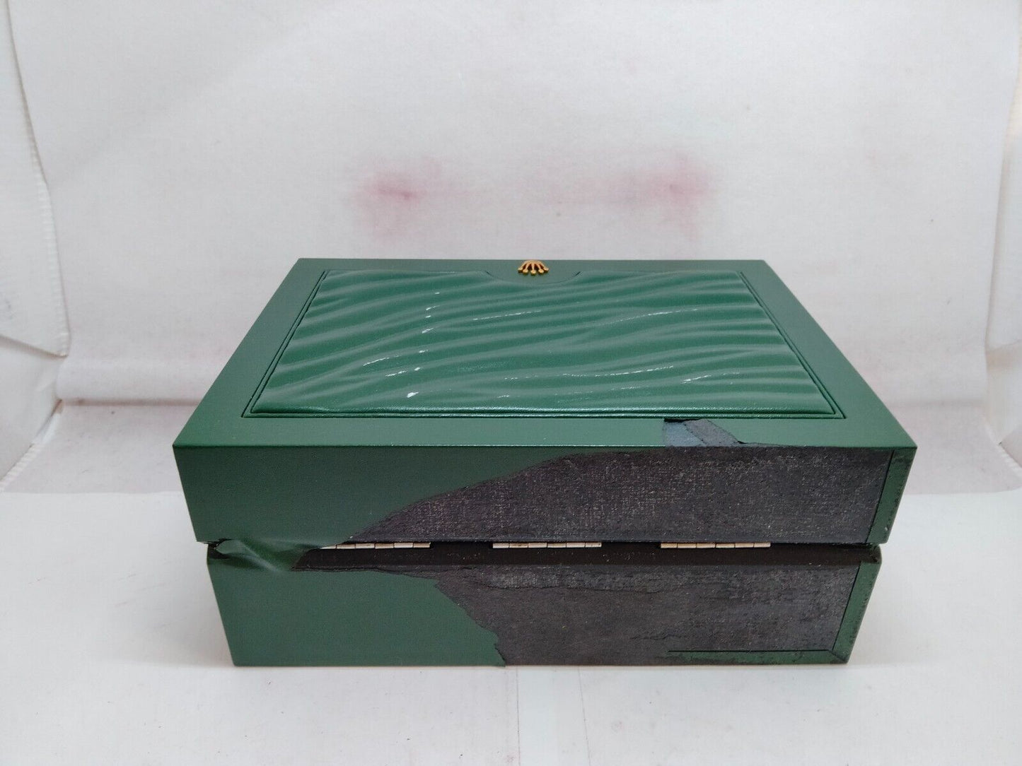 VINTAGE GENUINE ROLEX Green watch box case 31.00.04 wave no inner 231107014y2S