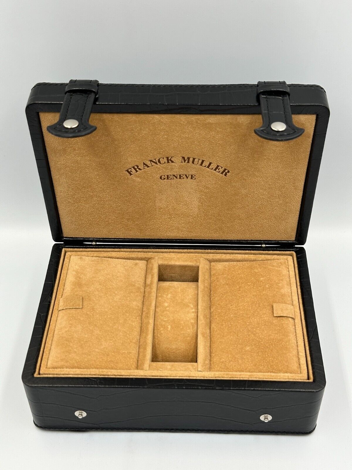 VINTAGE GENUINE Franck Muller Black watch box case wood leather 240223004y4A