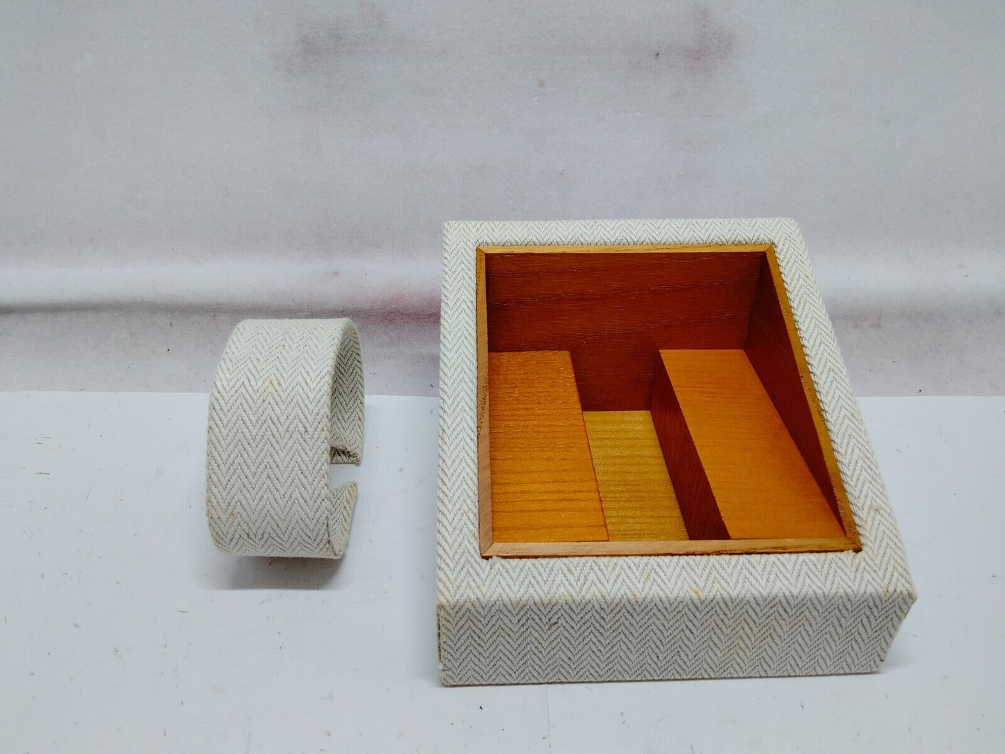 VINTAGE GENUINE HERMES Orange watch box wood leather booklet 230724004yS