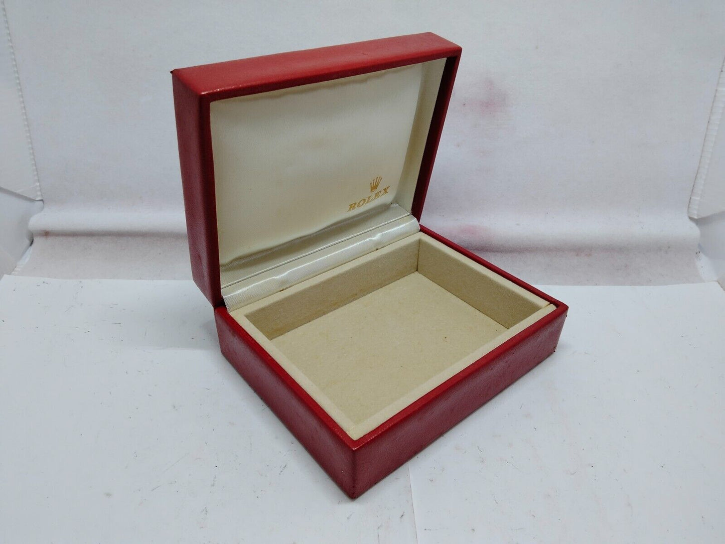 VINTAGE GENUINE ROLEX Red watch box case 14.00.02 no inner wood 230630001y2S