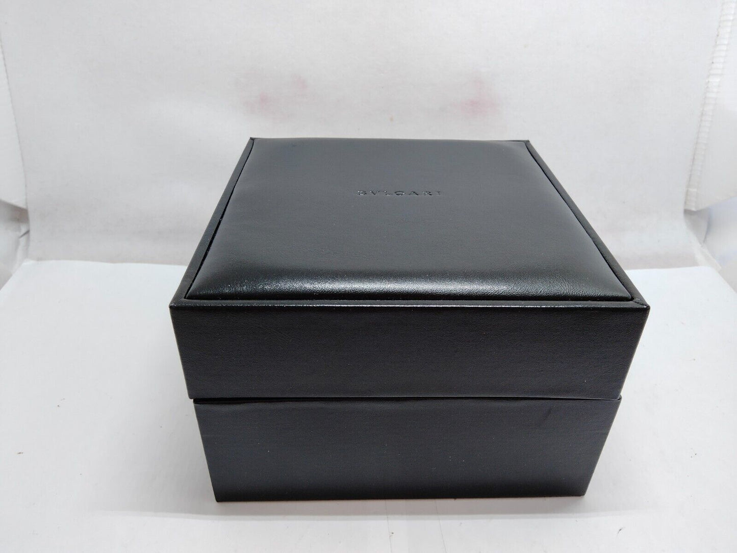 VINTAGE GENUINE BVLGARI watch box case Black wood leather 230612002yS