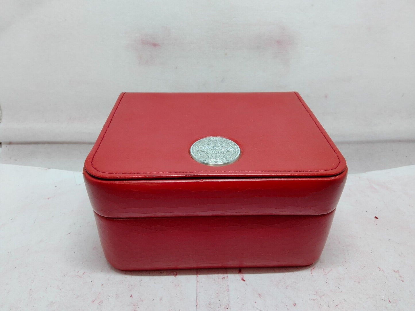 VINTAGE OMEGA Seamaster Speedmaster watch box case red wood leather 231113015mS