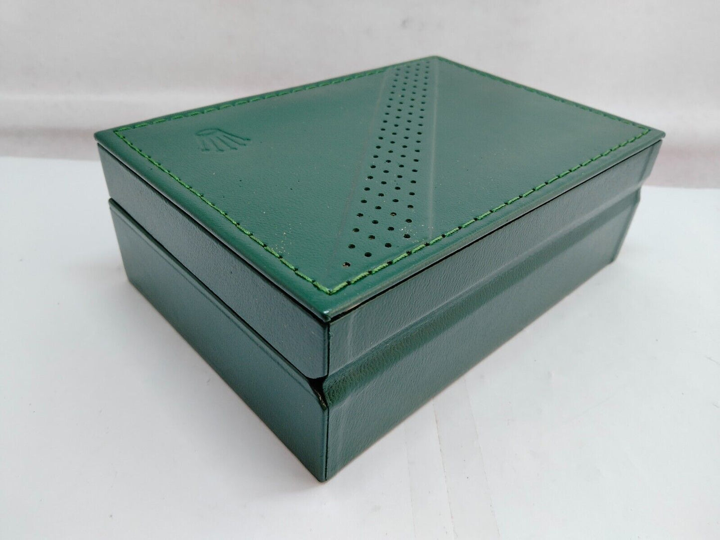 VINTAGE GENUINE ROLEX Green watch box case 68.00.2 wood leather 230808008yS