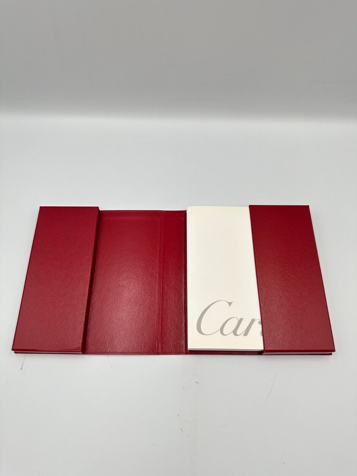 VINTAGE GENUINE CARTIER Red watch box case wood leather Booklet 240125001yA