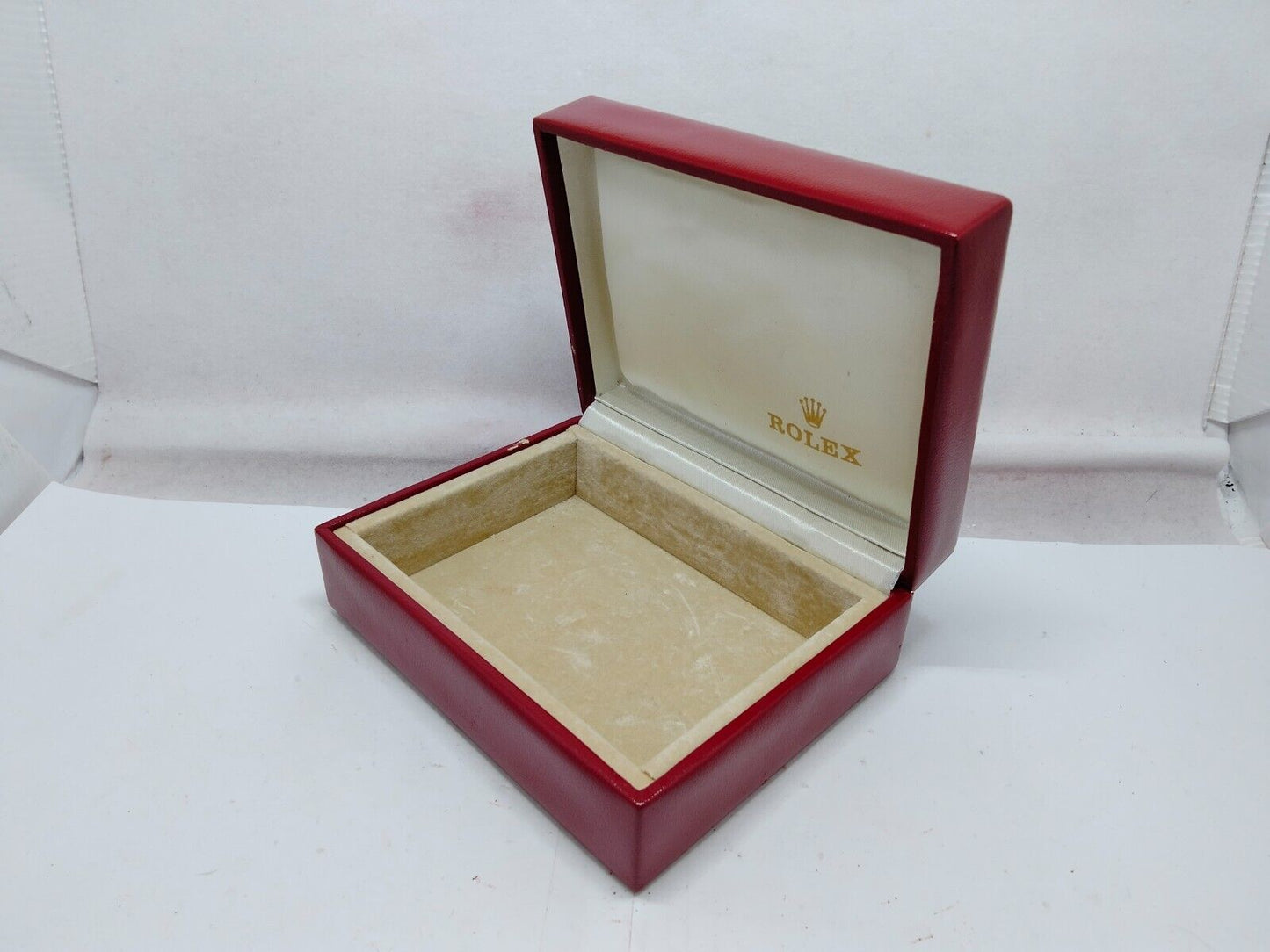 VINTAGE GENUINE ROLEX watch box case red 14.00.02 wood no inner 230921008y5S