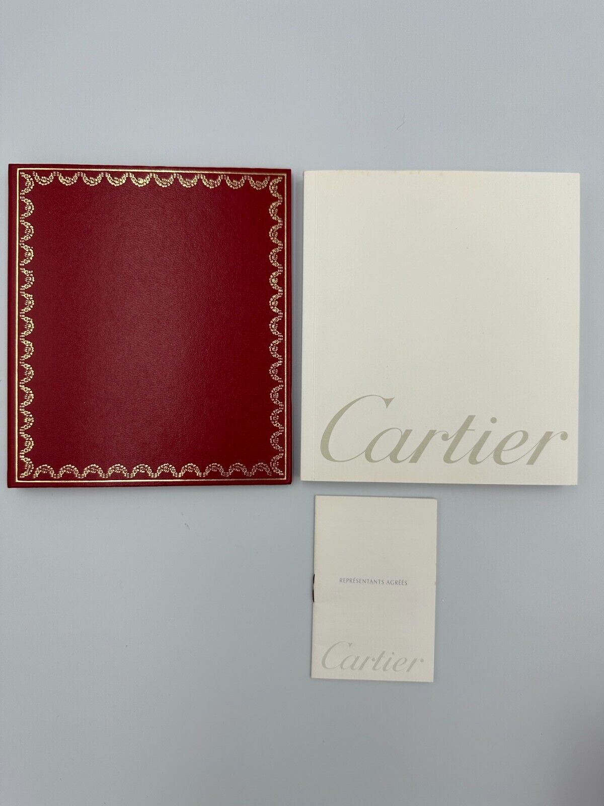 VINTAGE GENUINE CARTIER watch box case Booklet leather red CO 1018 240112002yA