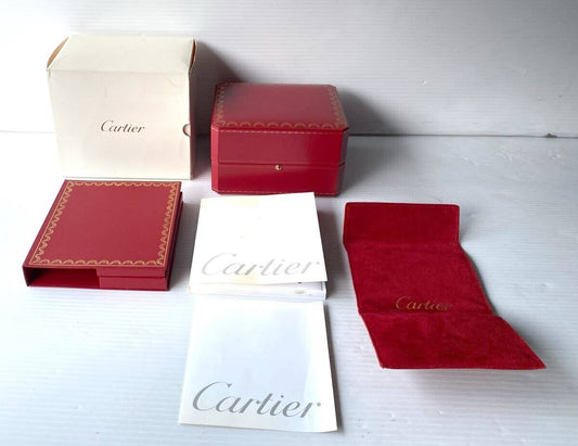 VINTAGE GENUINE Cartier Red COWA watch box case booklet wood white 231114001yS